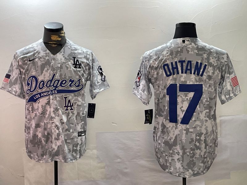 Men Los Angeles Dodgers #17 Ohtani Camo Joint Name 2024 Nike MLB Jersey style 5->los angeles dodgers->MLB Jersey